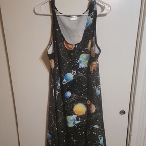 Black space print dress